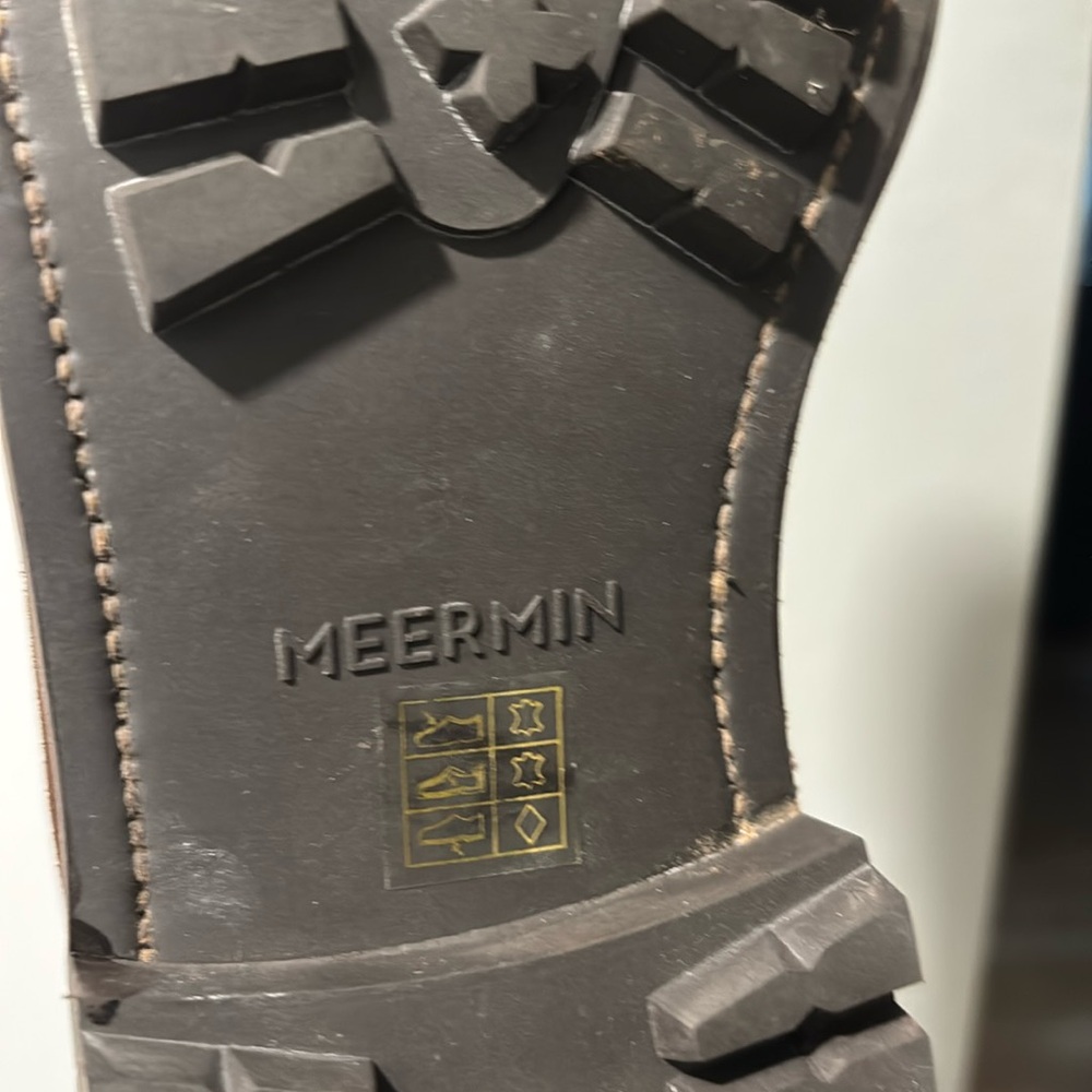 Meermin: Men’s Waxy Commander Chelsea boots (Rust) US Size 10 Mens